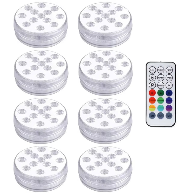 13 Leds Magnetic Submersible LED Light Waterproof Underwater Light USB Rechargeable Swimming Pool Night Lamp with Suction Cups