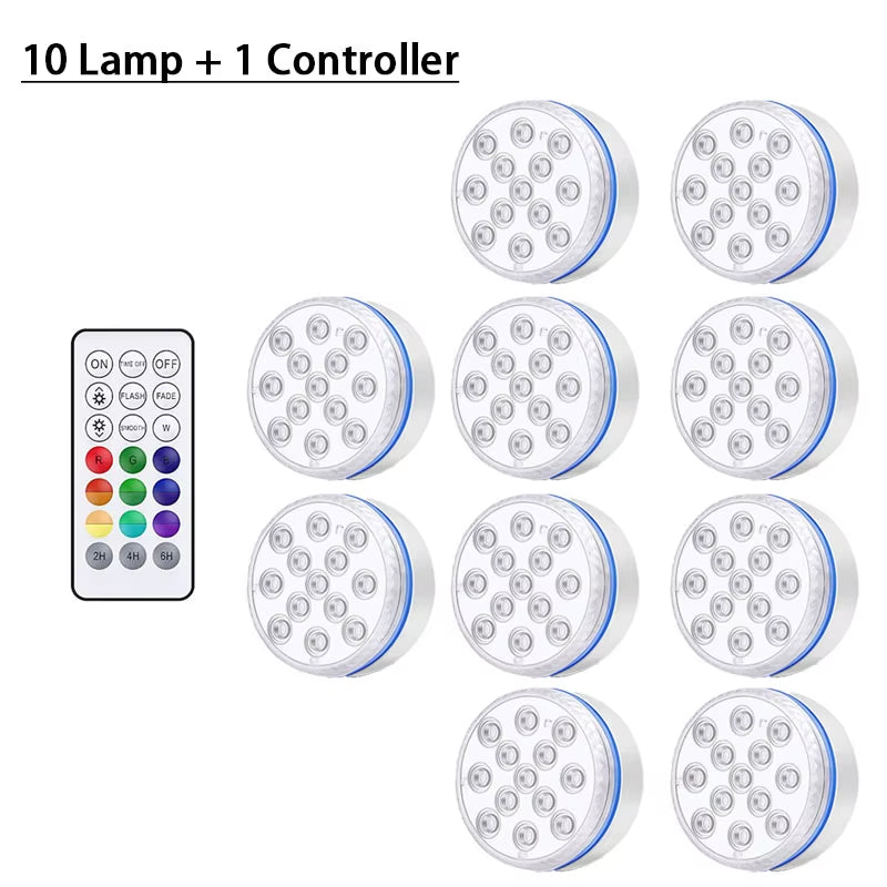 Pool Light Underwater Swimming Pool Lighting 13Leds Updated Submersible Light IP68 Outdoor Spotlight for Aquarium Fish Tank Pond