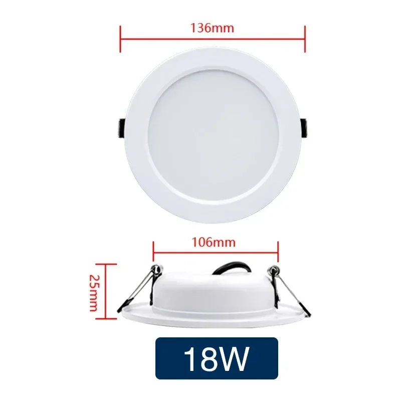 LED Downlight 5W 9W 12W 15W Recessed Ceiling Lamp AC110V 220V DC12V 24V Led Panel Down Lights Spotlight for Living Room Lighting - GlowMart