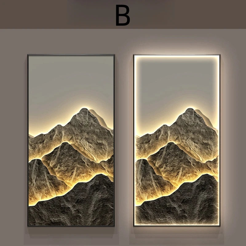 Modern Mountain Interior Painting Led Wall Hanging Lamp For Living Room Lights Kitchen Porch Aisle Dining Room Home Decoration - GlowMart