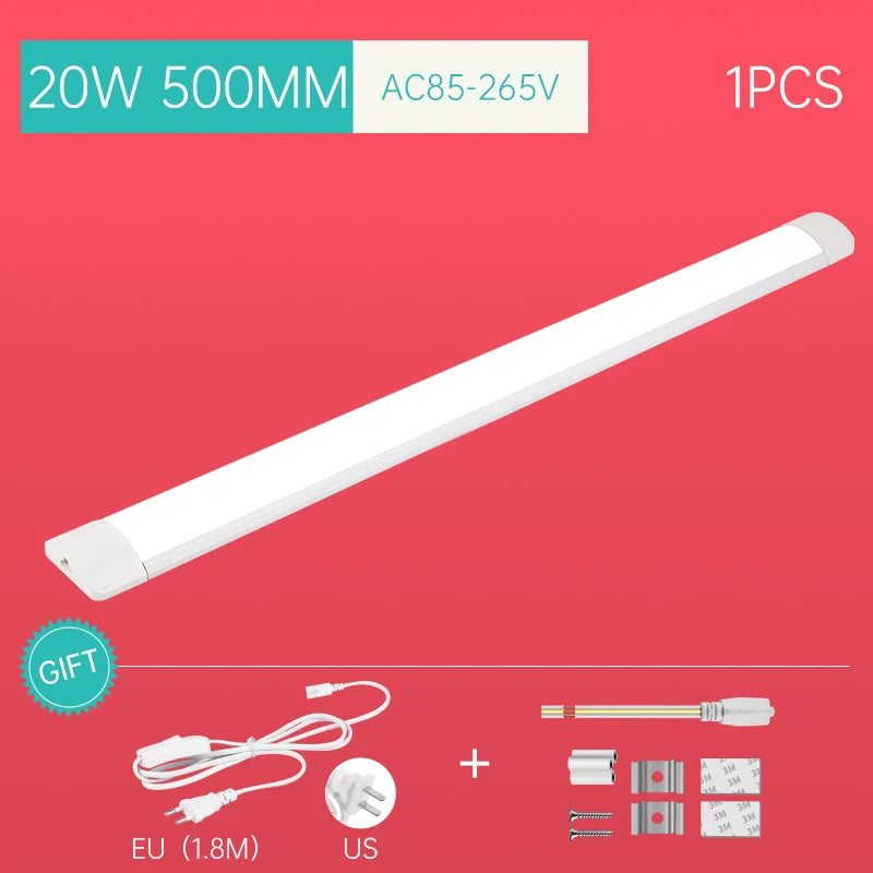 LED Tube Fixture Lamp Lighting Strip Home Highlight 220V LED Lights Bedroom Kitchen Cabinet Led Bulb Tube With Cable Light Tube - GlowMart