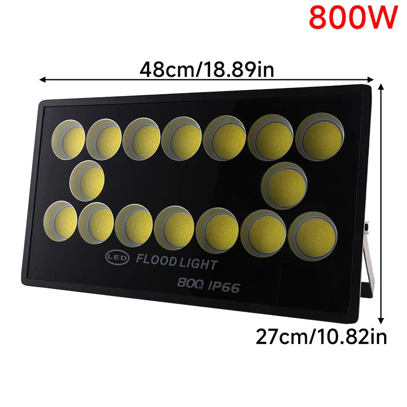 LED Flood Light AC220V 400W 500W 600W 800W IP66 Waterproof Outdoor Garden Projector Lighting Refletor Spotlight Wall Floodlight - GlowMart