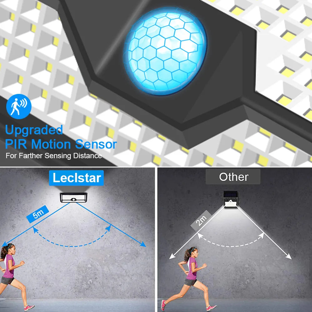 268 led Solar Led Light Outdoor Garden Decoration Wall Lamp With 4 Mode IP65 Waterproof Solar Motion Sensor Light for Yard Door