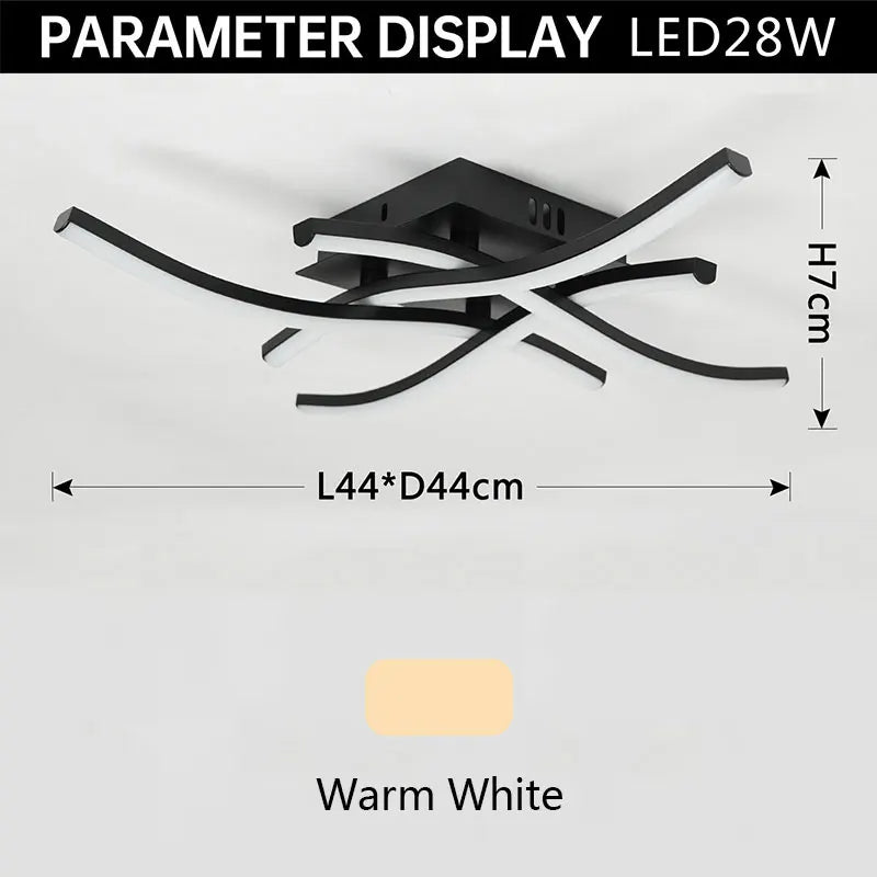 Ceiling Lamp Modern Living Room Lamp For Dining Room Bedroom Balcony LED Ceiling Light 28W Curved Design Panel lights For Home