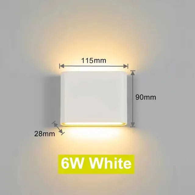 Modern Waterproof outdoor 12W LED wall lamp IP65 Aluminum UP and Down Wall Light Garden porch Sconce Decoration Light 110V 220V - GlowMart