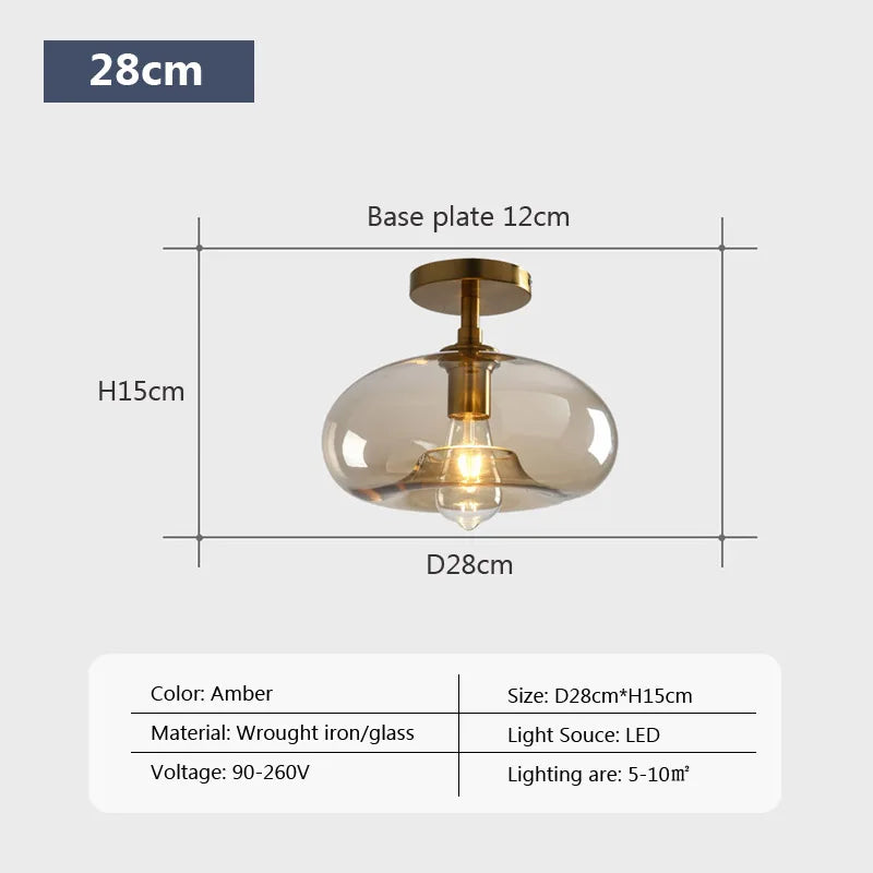 Modern LED Glass Ceiling light Minimalist Cloakroom Balcony Bedroom Dining Room Lighting Hallway Lamp Indoor lighting - GlowMart