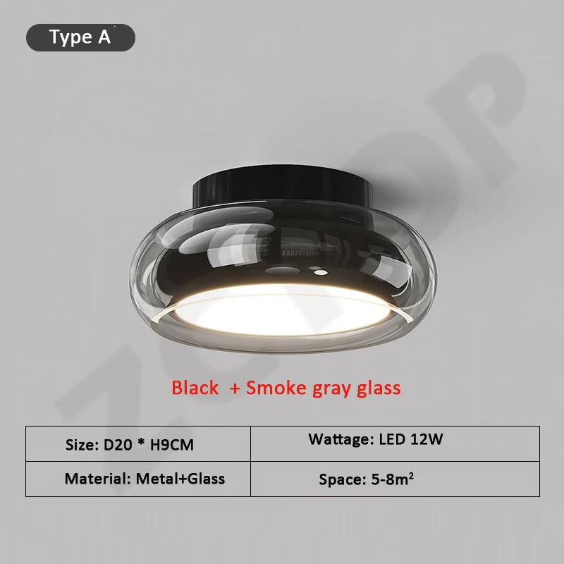 Nordic Lustre LED Glass Ceiling Lamp for Bedroom Study Room Aisle Corridor Home Decoration Chandelier Ceiling Lighting Fixtures