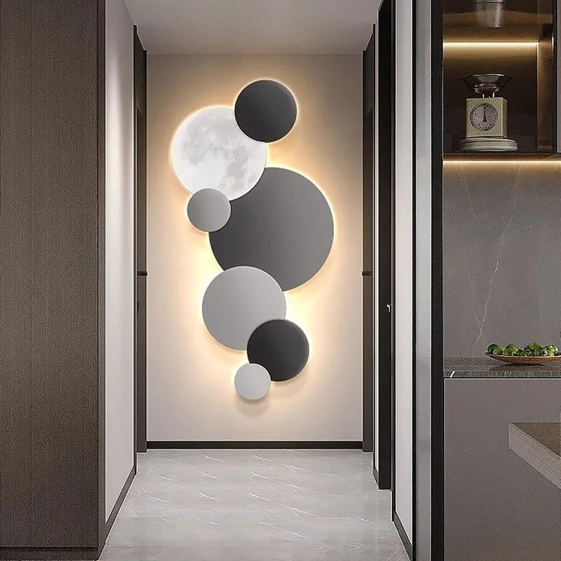 Porch decoration painting Wall lamp LED luminous light Corridor corridor hanging painting High grade wall painting Moon CX176DS - GlowMart
