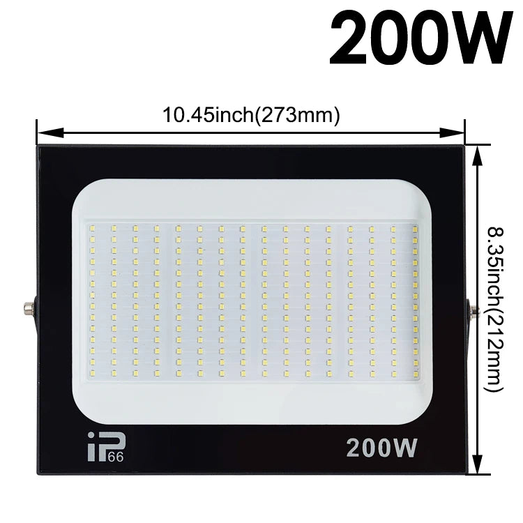 LED Flood Light Spotlight 100W 150W 200W IP66 Waterproof Outdoor Lighting 6500K Garage Gym Street Gate Wall Floodlights AC220V - GlowMart