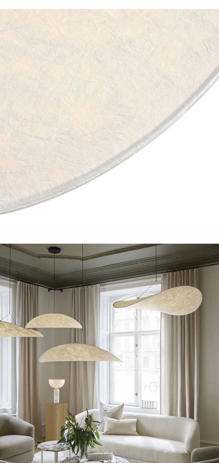 Modern Led Home Decoration Lustre Vertigo Chandelier Fabric Lampshade Light Dining Room Simple Nordic Living Room Ceiling Lamp
