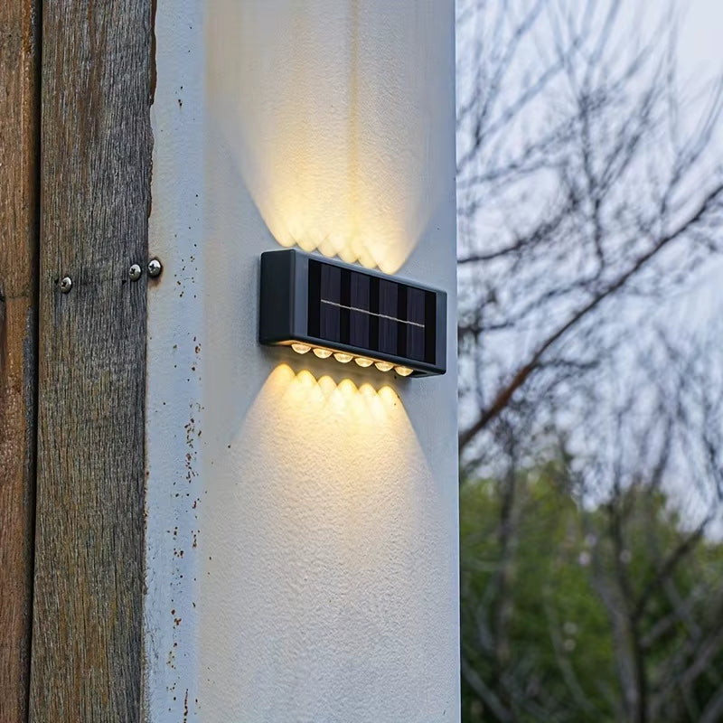 1Pc 2/4/6/8/10/12Leds Solar LED Wall Lights, Outdoor Wall Lamp for Garden, Patio, Ambient Light