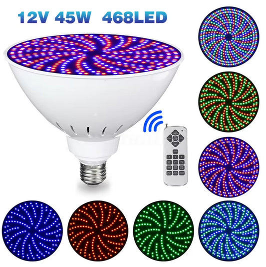 Replace RGB Underwater Lamp Light Source E27 Bulbpar38 IP68 Led Swimming Pool Light Multi Color Led Lamp with Remote Controller
