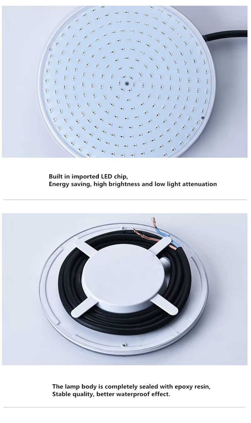 IP68 Swimming Pool Light 18W 35W Resin Filled Light AC12V PAR56 Underwater Light RGB with RC Warm and Cold Light without RC