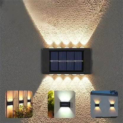 1Pc 2/4/6/8/10/12Leds Solar LED Wall Lights, Outdoor Wall Lamp for Garden, Patio, Ambient Light