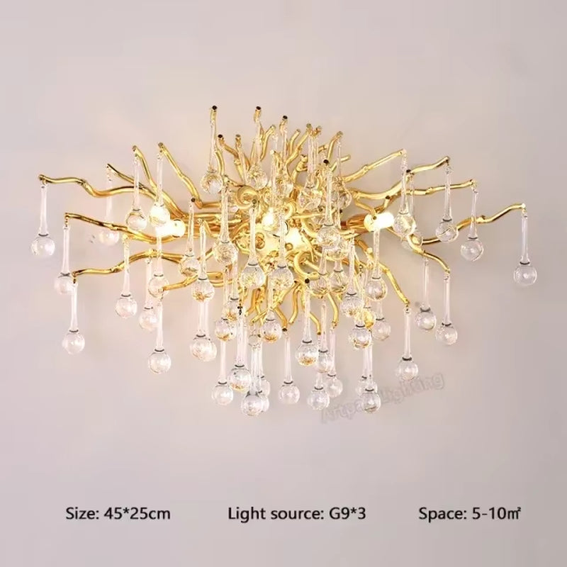 Rectangle Luxury Gold Crystal Chandelier for Dining Living Room Lobby Kitchen Table Modern Lurxy Gold Crystal Celling Chandelier
