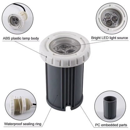 Multicolor Pool Lamps Mini LED Pool Lamps Cement Pool Plastic Pool Underwater Lamps ABS Recessed Pool Light IP68 12V Waterproof