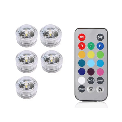 IP65 Waterproof Submersible LED Underwater Light Battery Operated RGB Night Light for Fish Tank Swimming Pool Wedding Party Lamp