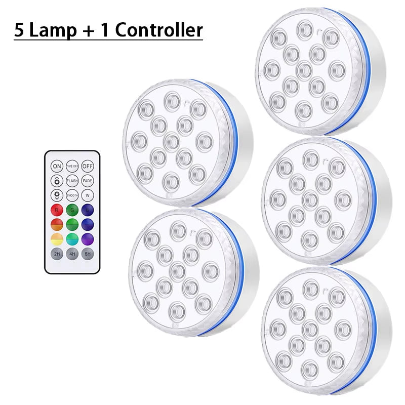 Pool Light Underwater Swimming Pool Lighting 13Leds Updated Submersible Light IP68 Outdoor Spotlight for Aquarium Fish Tank Pond