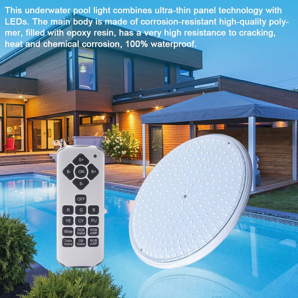 IP68 Swimming Pool Light 18W 35W Resin Filled Light AC12V PAR56 Underwater Light RGB with RC Warm and Cold Light without RC