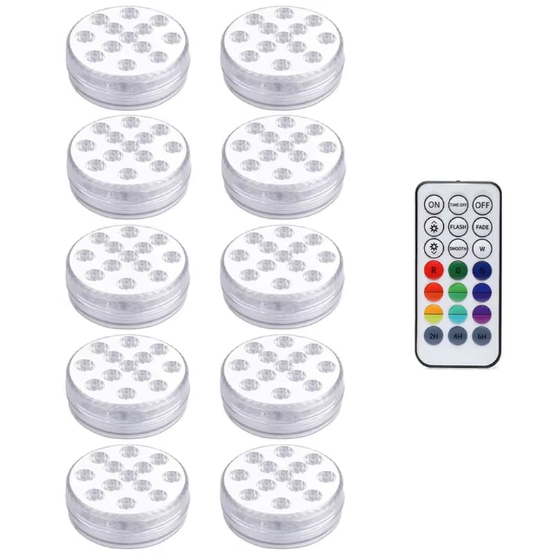 13 Leds Magnetic Submersible LED Light Waterproof Underwater Light USB Rechargeable Swimming Pool Night Lamp with Suction Cups