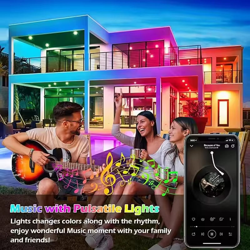 24V Led Strip Lights IP68 Waterproof Outdoor Led Light RF Remote Bluetooth App Control Rope Light Garden Pool Decor 10M 30M 50M