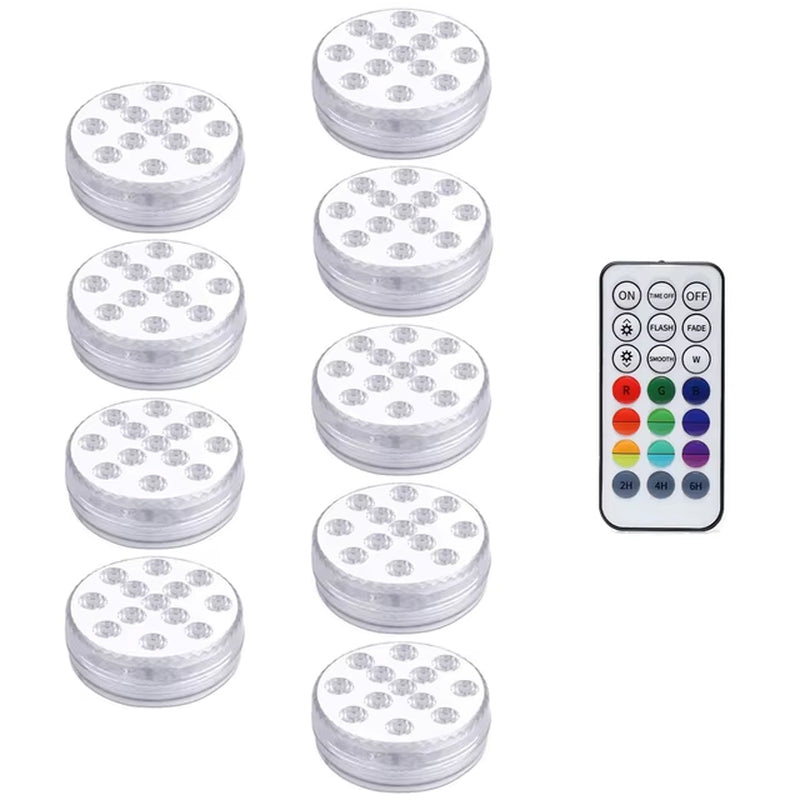 13 Leds Magnetic Submersible LED Light Waterproof Underwater Light USB Rechargeable Swimming Pool Night Lamp with Suction Cups