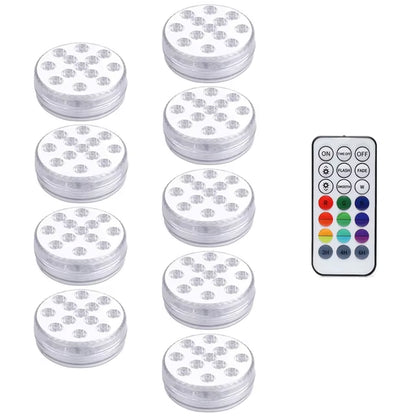 13 Leds Magnetic Submersible LED Light Waterproof Underwater Light USB Rechargeable Swimming Pool Night Lamp with Suction Cups