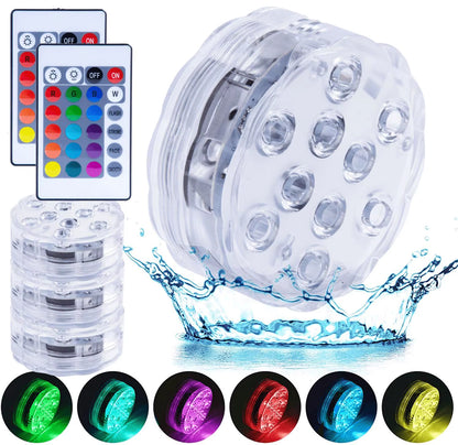 13 Colors LED Remote Control Pool Lights - 4 Pack for Relaxing Lazy Days
