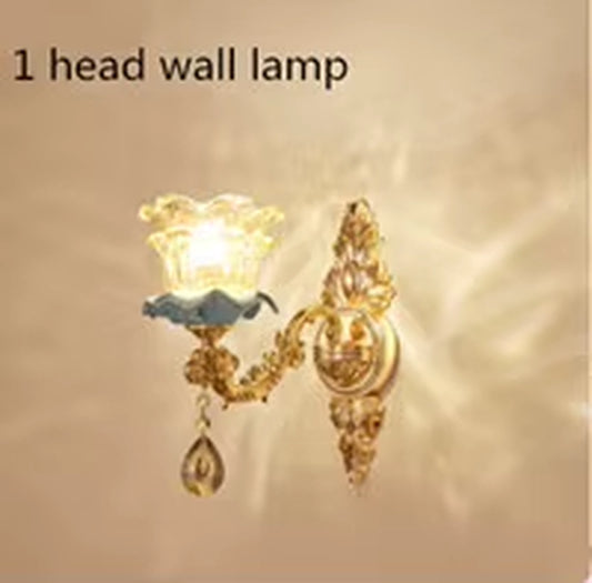 European-Style Luxury Living Room Chandelier Jane European American Blue Ceramic Crystal Chandelier 2019 New Bedroom.