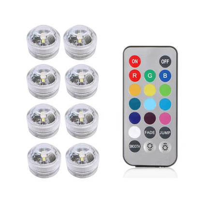 IP65 Waterproof Submersible LED Underwater Light Battery Operated RGB Night Light for Fish Tank Swimming Pool Wedding Party Lamp