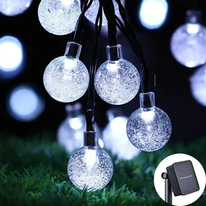 Solar Crystal Globe LED String Lights 60 LED 8 Lighting Modes IP65 Fairy Light Christmas Garland for Garden Party Decor 1Pc/2Pcs