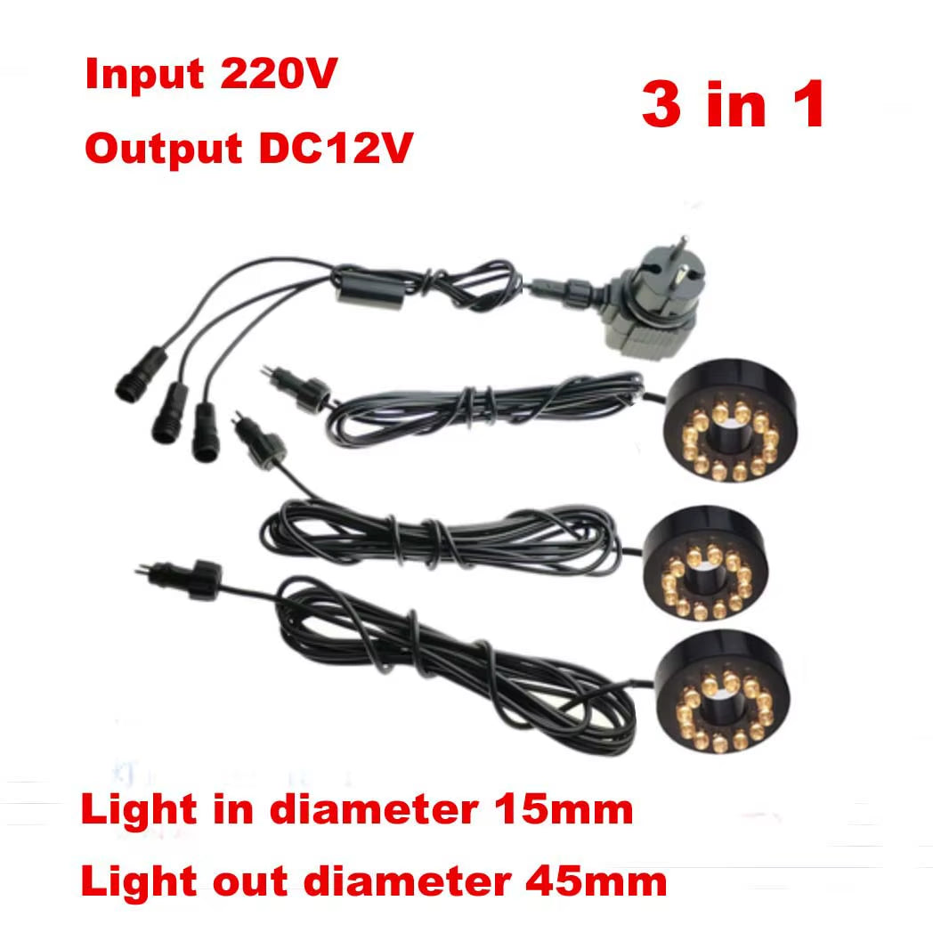 Aquarium Light LED Circle Lights with Hole for Underwater Fountain Pump Fish Tank Lighting Swimming Pool Decoration