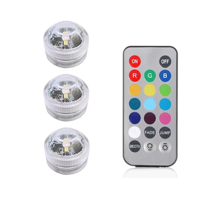 IP65 Waterproof Submersible LED Underwater Light Battery Operated RGB Night Light for Fish Tank Swimming Pool Wedding Party Lamp
