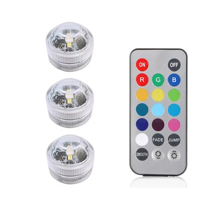 IP65 Waterproof Submersible LED Underwater Light Battery Operated RGB Night Light for Fish Tank Swimming Pool Wedding Party Lamp
