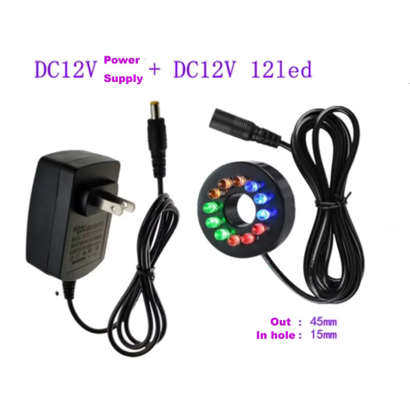 Aquarium Light LED Circle Lights with Hole for Underwater Fountain Pump Fish Tank Lighting Swimming Pool Decoration