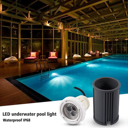 Multicolor Pool Lamps Mini LED Pool Lamps Cement Pool Plastic Pool Underwater Lamps ABS Recessed Pool Light IP68 12V Waterproof