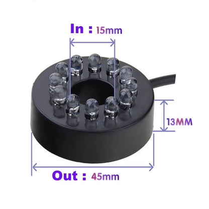 Aquarium Light LED Circle Lights with Hole for Underwater Fountain Pump Fish Tank Lighting Swimming Pool Decoration