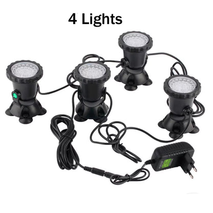 12V RGB LED Underwater Light 36LED IP68 Waterproof Aquarium Spotlight Swiming Pool Fountains Pond Tank Light for Landscape Decor