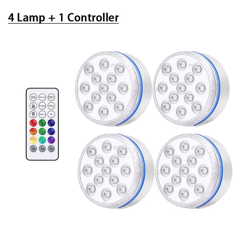 Pool Light Underwater Swimming Pool Lighting 13Leds Updated Submersible Light IP68 Outdoor Spotlight for Aquarium Fish Tank Pond