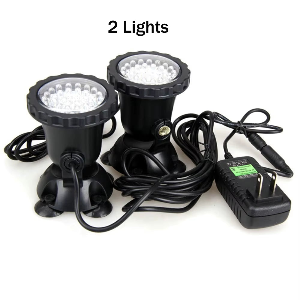 12V RGB LED Underwater Light 36LED IP68 Waterproof Aquarium Spotlight Swiming Pool Fountains Pond Tank Light for Landscape Decor