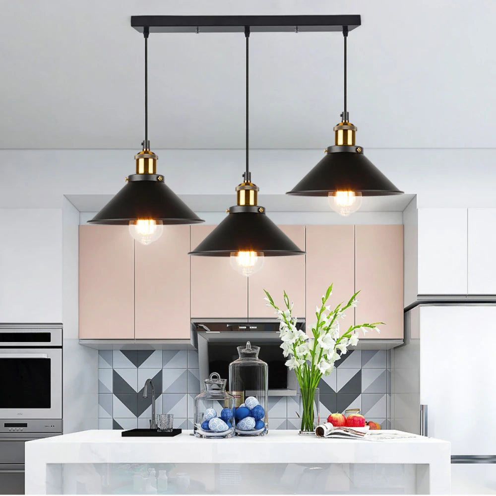Vintage Pendant Light Loft Retro Chandelier Pendant Lamp E27 Base Industrial Hanging light Edison Home Lighting for Living Room - GlowMart