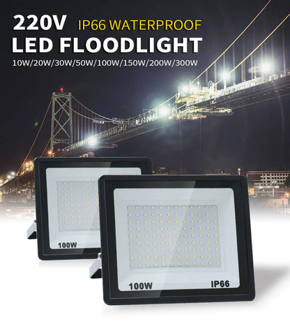 LED Flood Light 10W 20W 30W 50W 100W AC 220V LED Floodlight IP66 Waterproof Reflector Spotlight Street Light Outdoor Garden Lamp - GlowMart