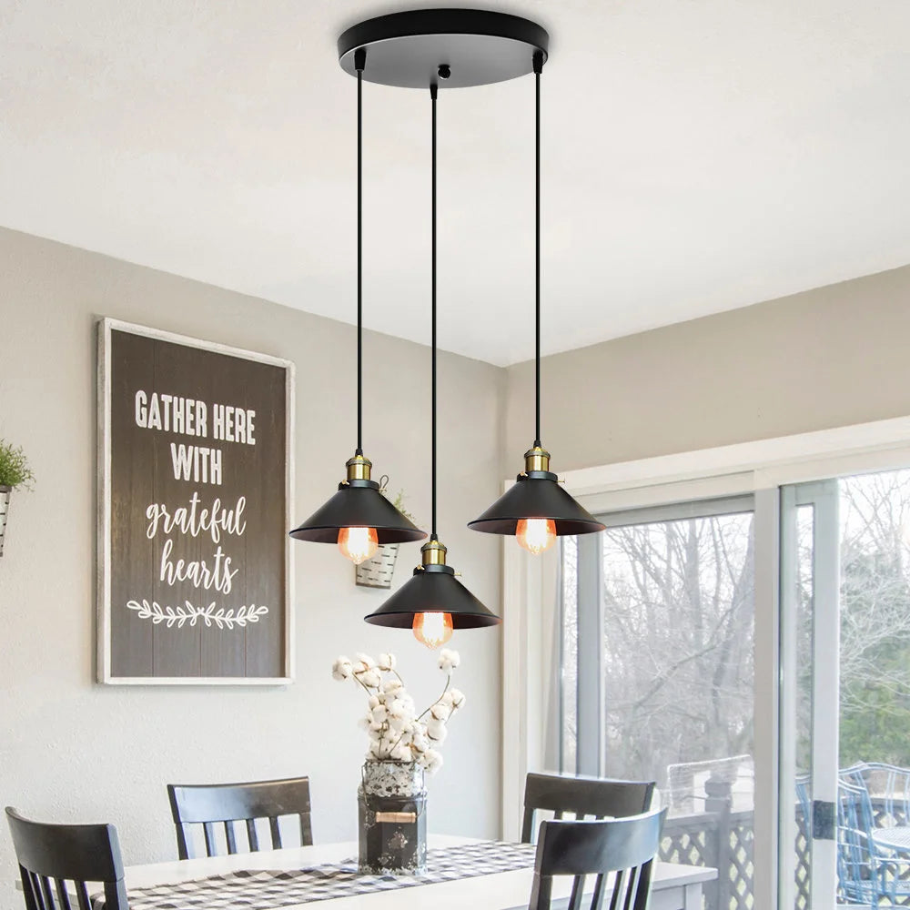 Vintage Pendant Light Loft Retro Chandelier Pendant Lamp E27 Base Industrial Hanging light Edison Home Lighting for Living Room - GlowMart