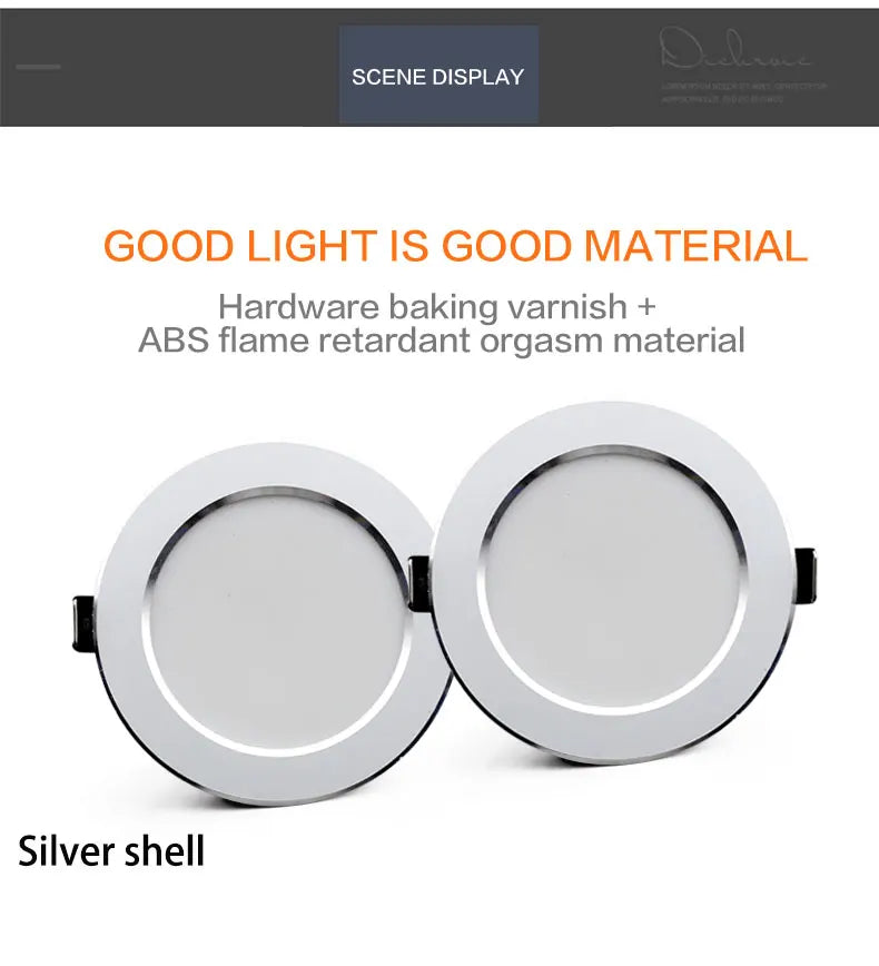 Waterproof Ceiling LED Downlight AC220V-240V Led Spot Light 18W 15W 12W 9W 7W Recess Lamp Round LED Recessed Downlight - GlowMart