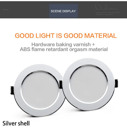 Waterproof Ceiling LED Downlight AC220V-240V Led Spot Light 18W 15W 12W 9W 7W Recess Lamp Round LED Recessed Downlight - GlowMart