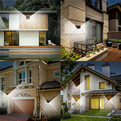 Solar Lights Outdoor 100LED 3 Modes 270° Lighting Angle Motion Sensor Security Lights for Backyard Garden Fence Patio Front Door