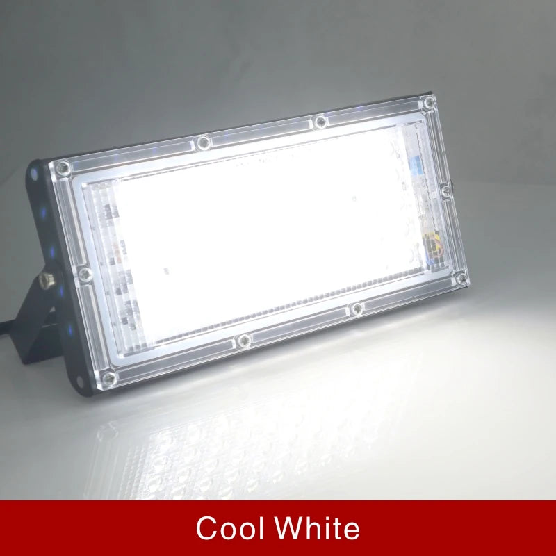 Led Flood Light 50W 220V Outdoor Floodlight IP65 Waterproof LED Street Lamp Cold/Warm white Red Green Blue RGB Spotlight - GlowMart