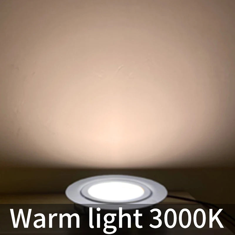 LED 12V downlight IP65 waterproof Camping car bathroom ceiling ultra-thin 24V cabinet light embedded 3W Showcase mini spotlight - GlowMart