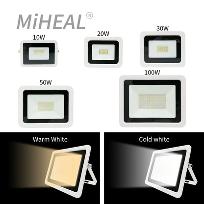 LED Flood Light 10W 20W 30W 50W 100W Floodlight IP68 Waterproof 220V-240V Spotlight Refletor Outdoor Graden Lighting Newest - GlowMart