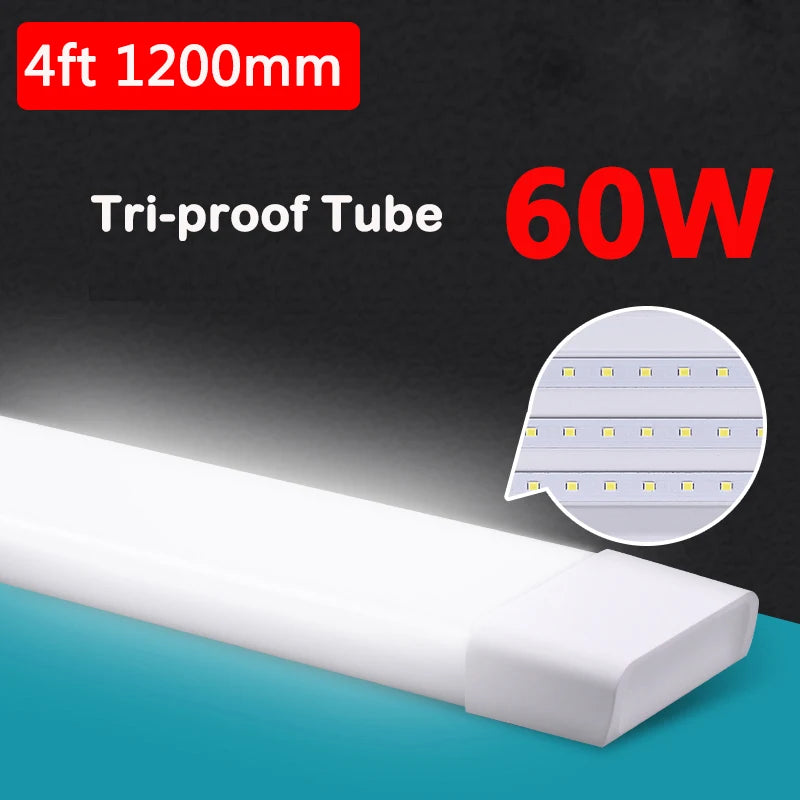 Led Lights Tube Home Lighting Kitchen Bedroom Garage Fixture t5/t8 Ceiling Linear Lamp Strip 220V Closet Cabinets 90/120cm Tube - GlowMart